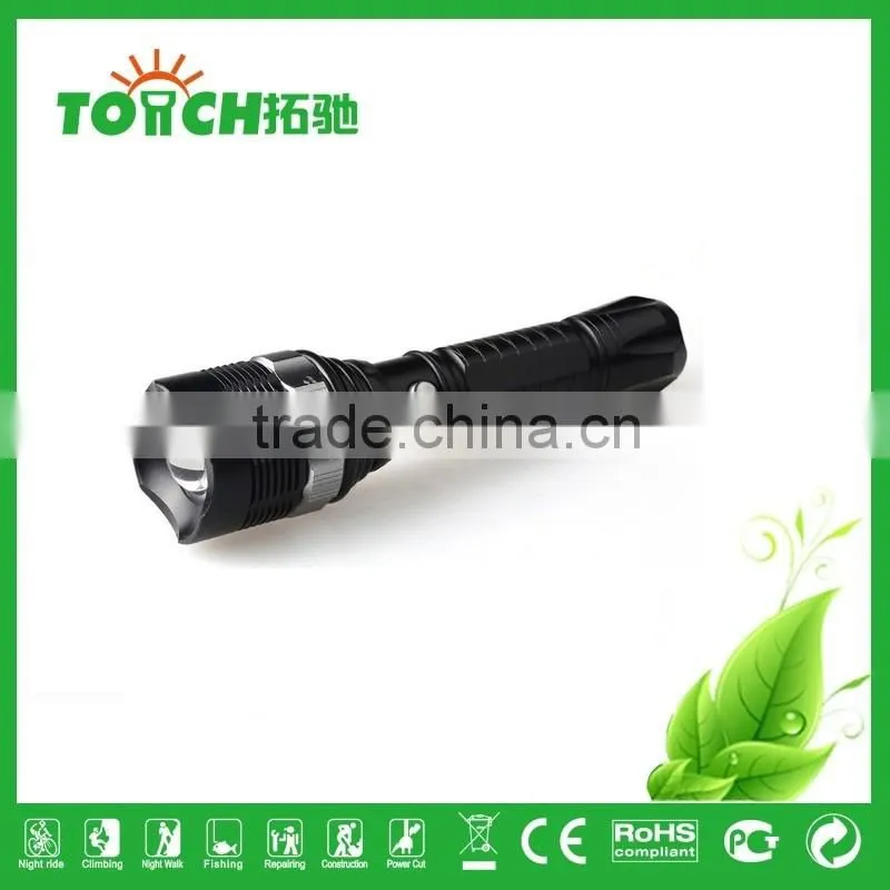 High Power 3 modes Flashlight Bike light Zoomable waterproof Camping LED Flashlight recharger flash light