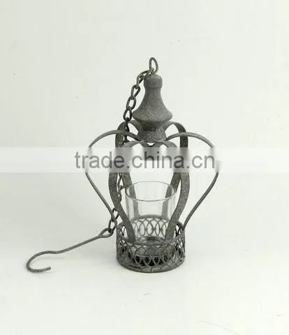 100119F- swirl metal basket candle lantern