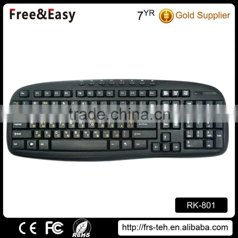 2.4G black wireless keyboard with USB receiver