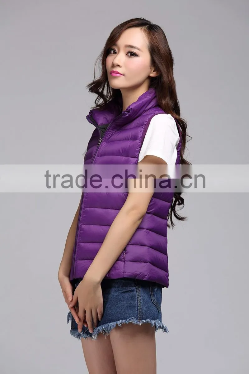 2015 stylish popular women casual down waistcoat for winter