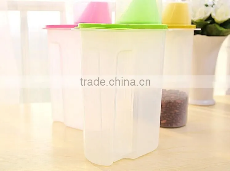 Kitchenware measuring and seal plastic food storage container
