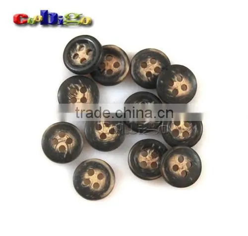 11.5mm(18L) Fashion Wood Grain Resin Buttons 4 Holes Sewing Craft DIY Accessories For Bag Shoe Garment #FLN004-11.5B
