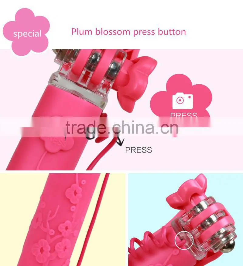Super Mini 5 Plum Blossom Wired Selfie Stick Secret Garden Flower Selfie Stick For Christmas