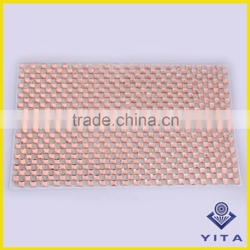 Wholesale 24x40cm Square Hotfix Adhesive Rhinestone Mesh Sheet For Shoes