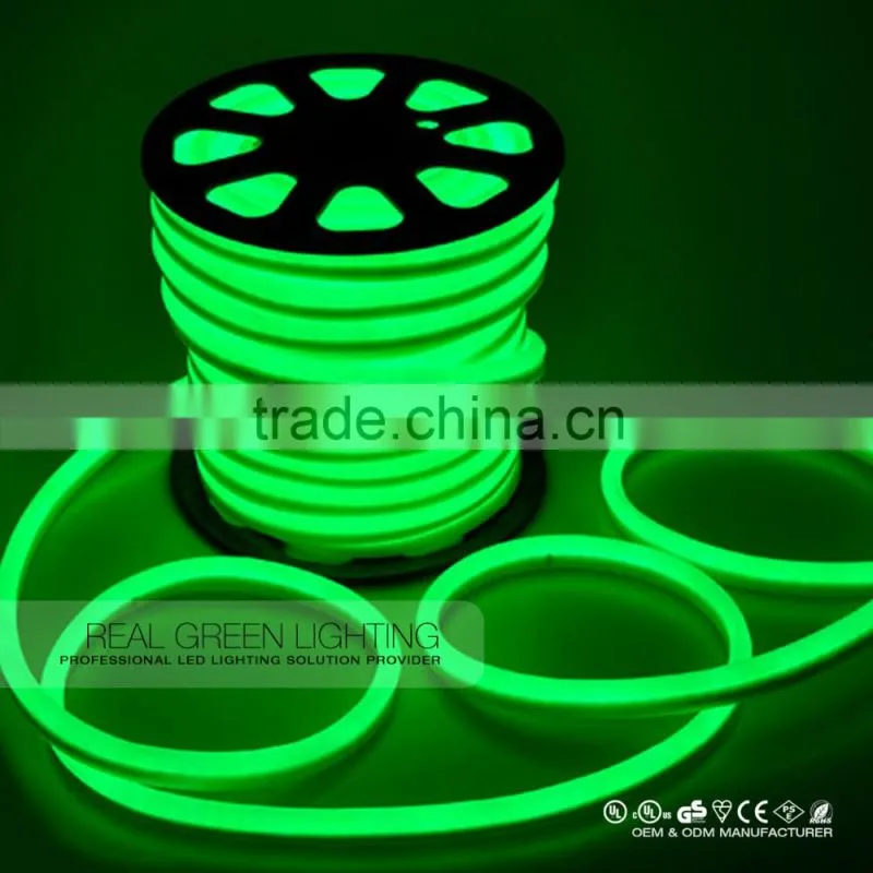 High Lumen Brightness LED Neon Rope Light Flexible ultra green LED Neon Flex Rope Light Green