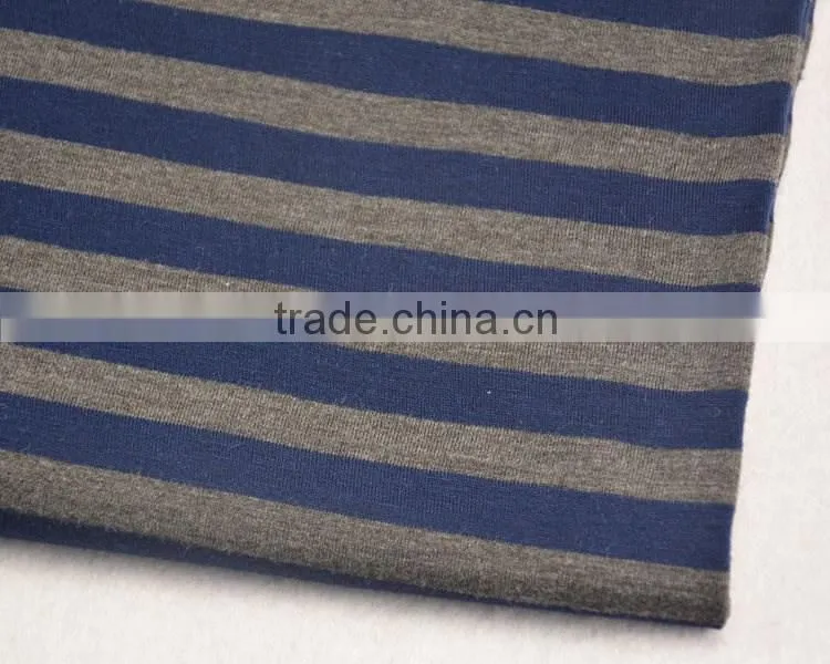 Jiufan Textile Knitted Stripe Fabric Single Jersey Stock Lot