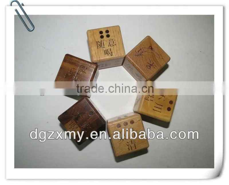 Wooden customized 6 side dice