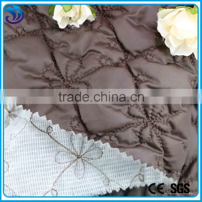 Polyester wadding embroidery quilted fabric for winter garment