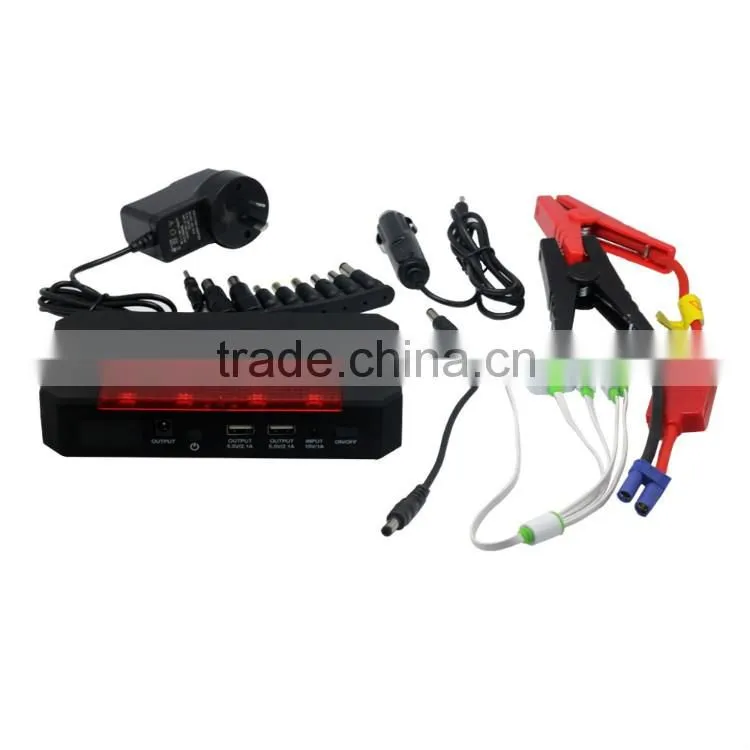car jump starter power bank 15000 mAh with strong LED light and SOS function for laptop power bank
