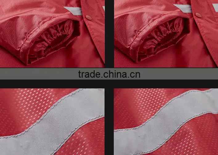 fashion outdoor hood raincoat with reflective stripe