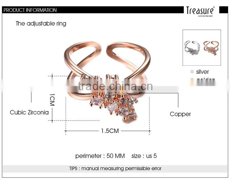 Hot jewelry designer zircon ring crystal silver ring Bridal jewelry Costume jewelry
