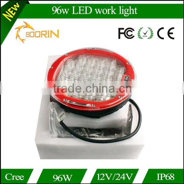 Top Sale Black/ Red automobile 4x4 accessories 4wd offroad 9 inch 96w round led working light led driving lights