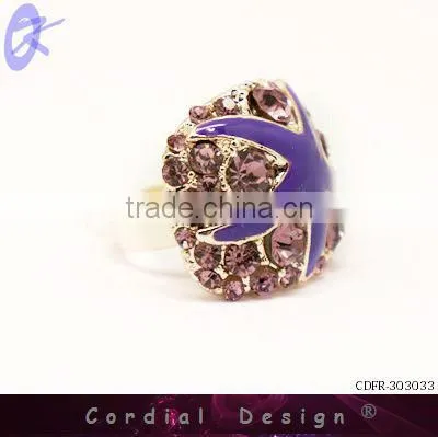hot sale wholesale starfish style fashion rhinestone ring