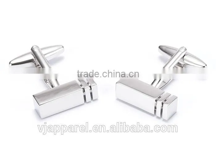 Black Lined Silver Cube Cufflinks