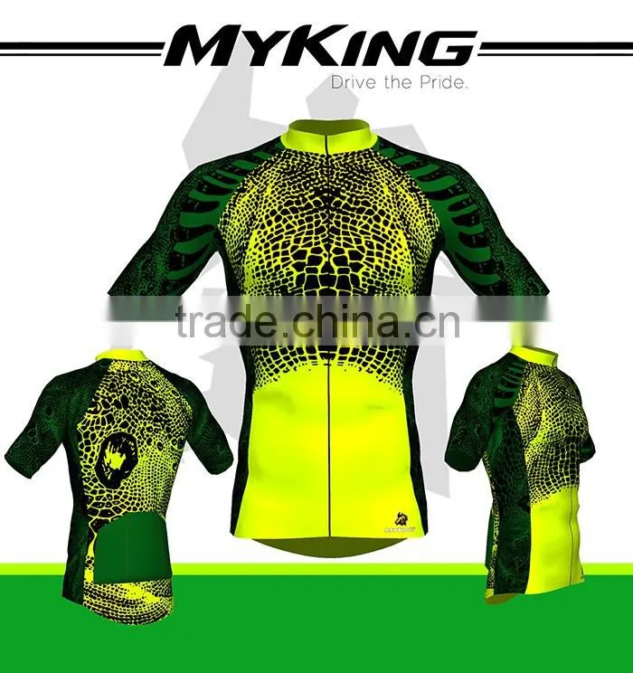 Green Highlight Creative Mens Short Cycling Jersey