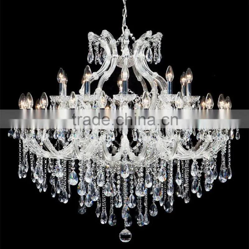 Antique Gold Wrought Iron Candle Chandelier Crystals Lighting