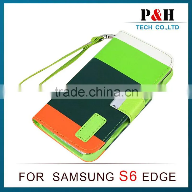 For Samsung S6 edge case, Flip case for Samsung galaxy S6 leather case