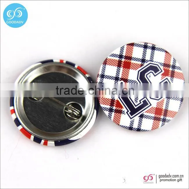 China factory supply company Logo cheap custom tin button badge with safety pin
