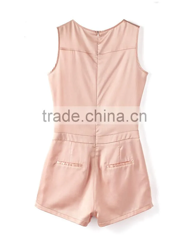 Pure color short jumpsuits for women formal short trousers for office ladies