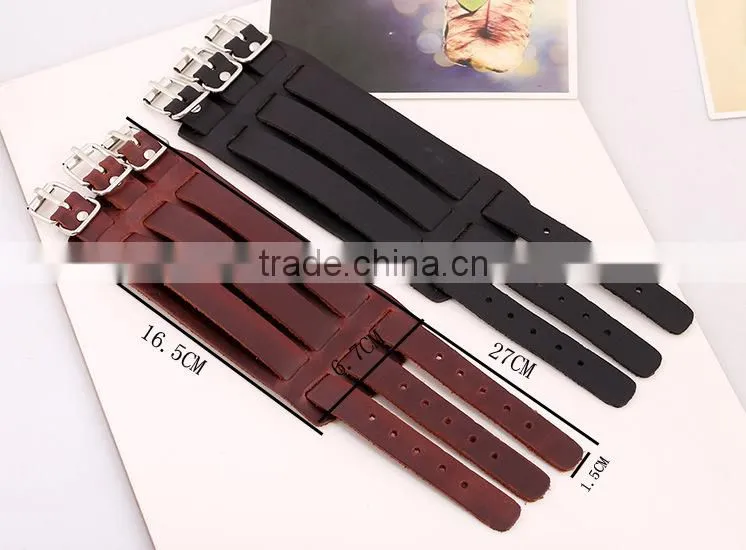 wide boys wrap leather bracelet, wide leather cuff bracelets