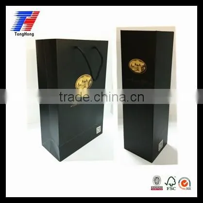 Top quality Flat Pack Folding Wine Box with UV Finish Wine Gift box / wine packaging box