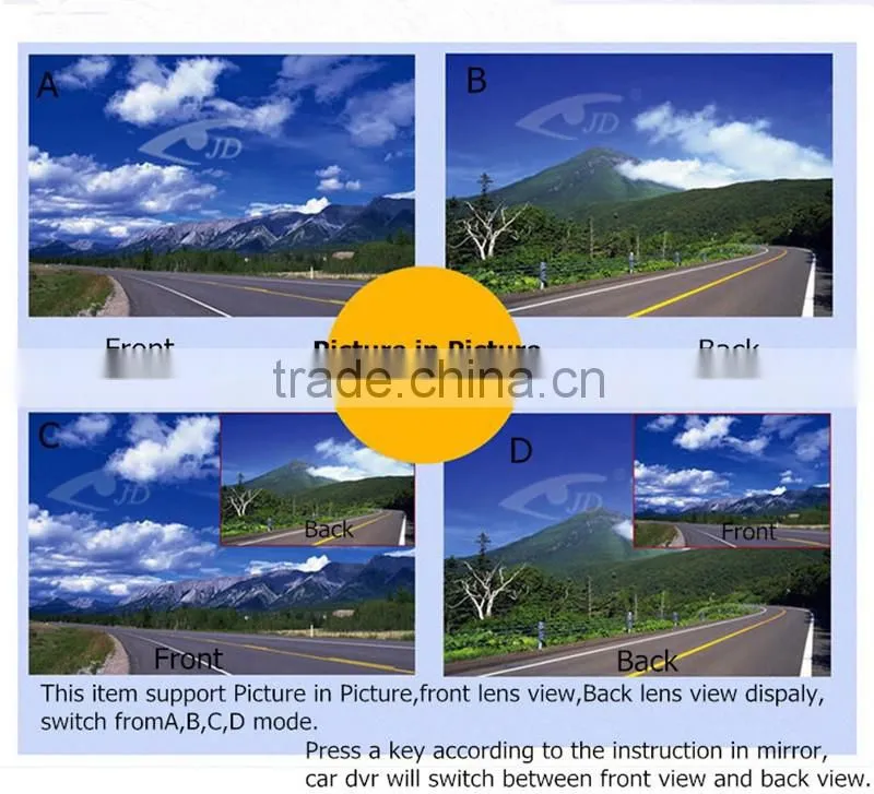 Hot selling Car mirror monitor DVR ,1080 P car DVR