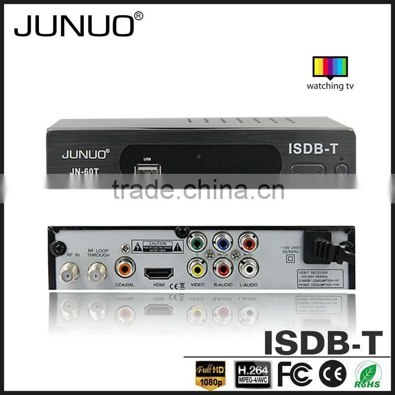 JUNUO shenzhen manufacture OEM 2016 new strong signal H.264 hd 1080P mstar Brazil isdb-t digital tv receiver