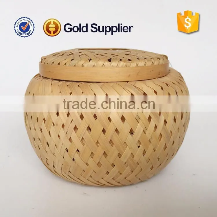 2016 high quality cheap mini round bamboo basket for tea