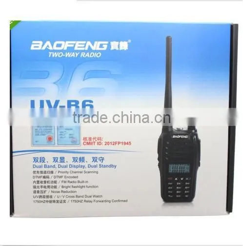 Poetable dual band BAOFENG UVB6 two way radio FM radio