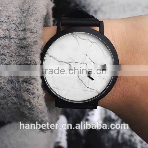 Clear marble face watches men luxury quartz watches bezel japan movt