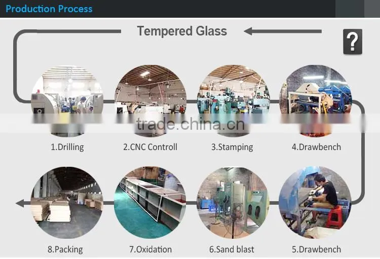 Rectangular Shape High Quality 304 Stainless Steel Hardware Shower Glass Partition