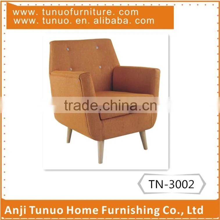 arm sofa,patchwork back with 4 buttons, moveable seat cushion and KD nature rubber wood legs.,TN-3002