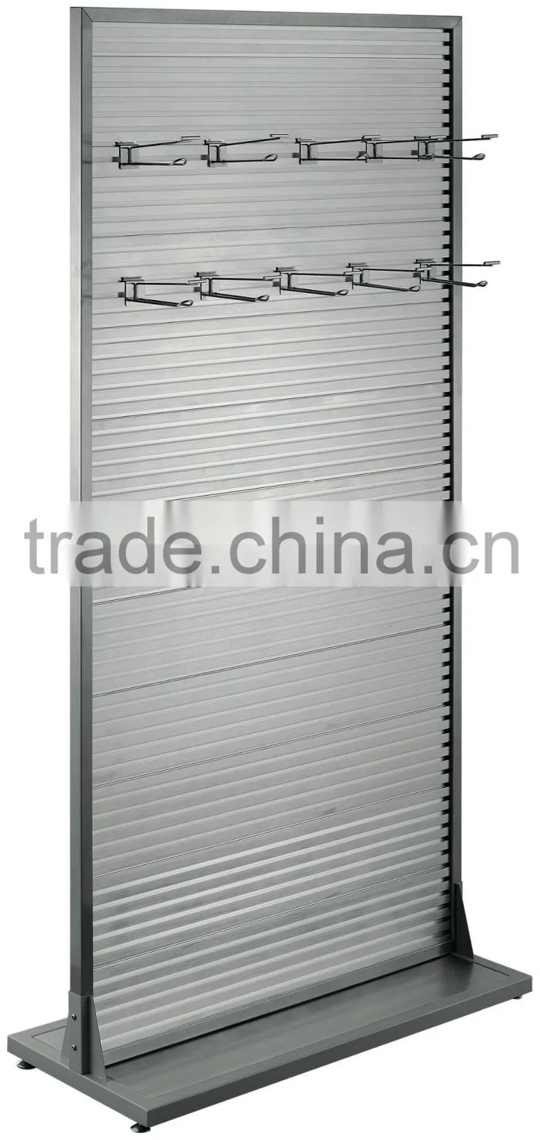 Silver Color Floor Standing Anodised Aluminium Display Rack