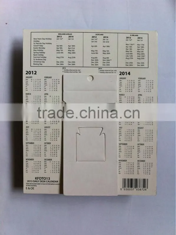 mini Dairy tear off calendar/desk calendar