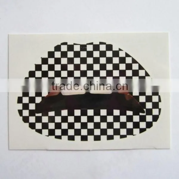 Promotion gift blue mable temporary lip tattoo non removable lip sticker for girls factory