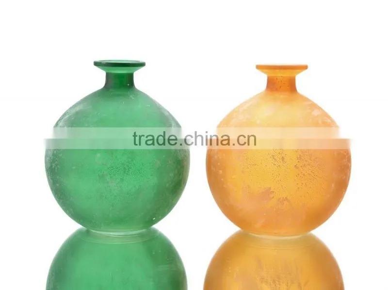 Globe Shape Retro Antique Color Glass Vase
