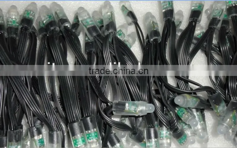 BLACK wire IP68 DC12V input 12mm through-hole LED RGB dump node;100pcs a string