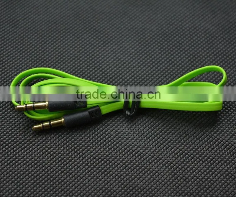 3FT 3.5mm Male To Male Noodle Jack Audio Stereo Aux Cable Adapter for PC iPhone iPod