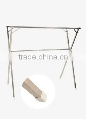 Vertical telescopic X type stainless steel clothes rack for hanging clothes