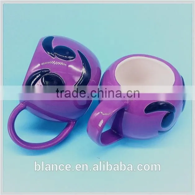popular 340ml emoji ceramic mug in 3d face design