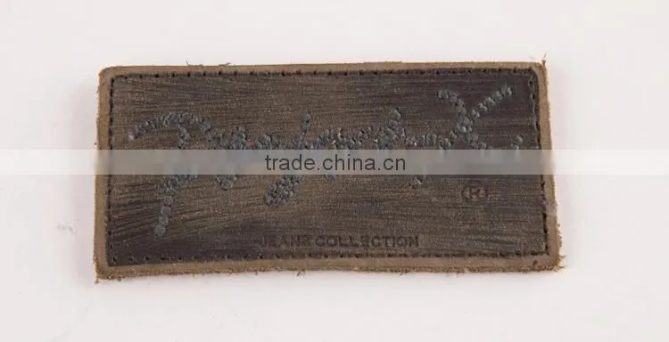 custom embossed jeans pu imitation leather labels