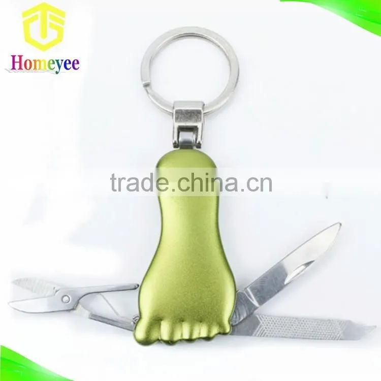 Toe Shape Multifunction Pocket Knife With Key Ring