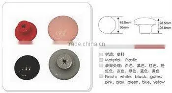 Flat colored Kitchen cabinet plastic handles and knobs from factory