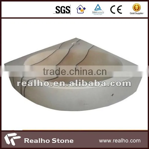 Natural Stone Grey Round Wash Basin for Bathroom