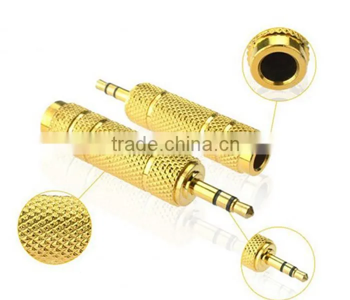 Golden 3.5mm Male to 6.35mm Female audio Adapter
