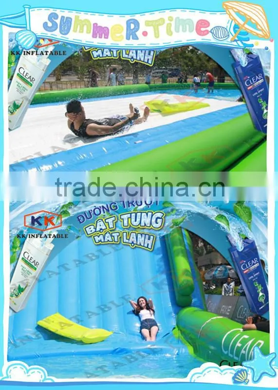 Crazy Longest Water Slide In City , Inflatable Sliding For Advertising In Vietnam Market , Water Slide Customized