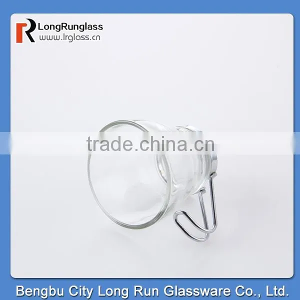 LongRun anhui home use round bottom transparent tea cups with stainless steel handle