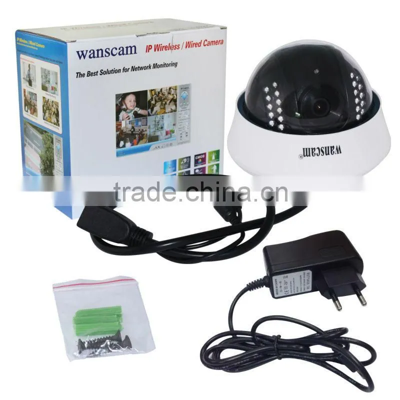 Wireless/Wired Night view Fixed Lens Indoor wall mounted dome ip camera AJ-C0WA-C128
