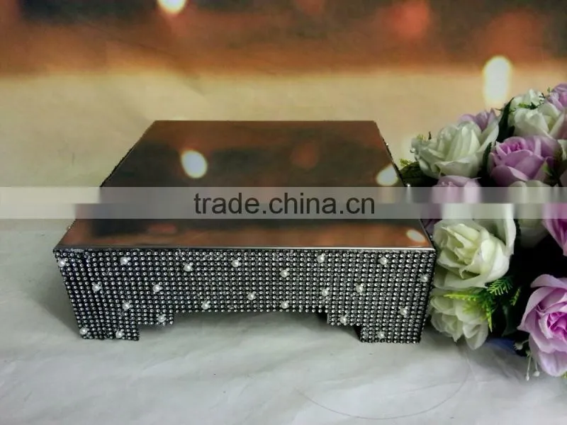 cake stand for wedding decoration shinning bead queare cake stand