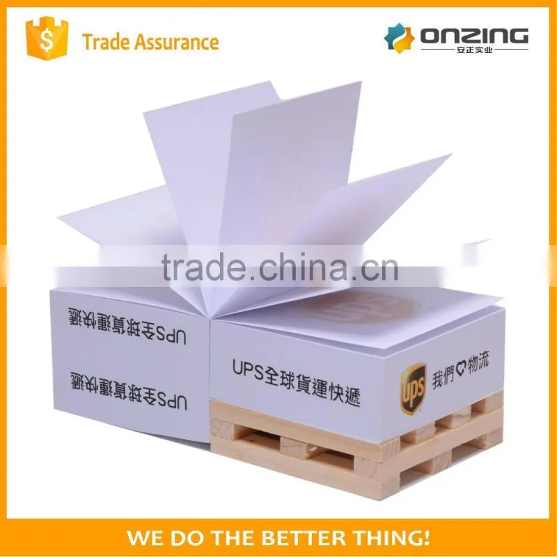 Paper cube shape custom printed wooden pallet notepad cube